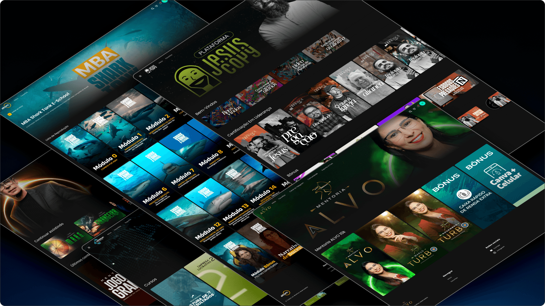 Plataforma área de membros estilo Netflix com sua marca