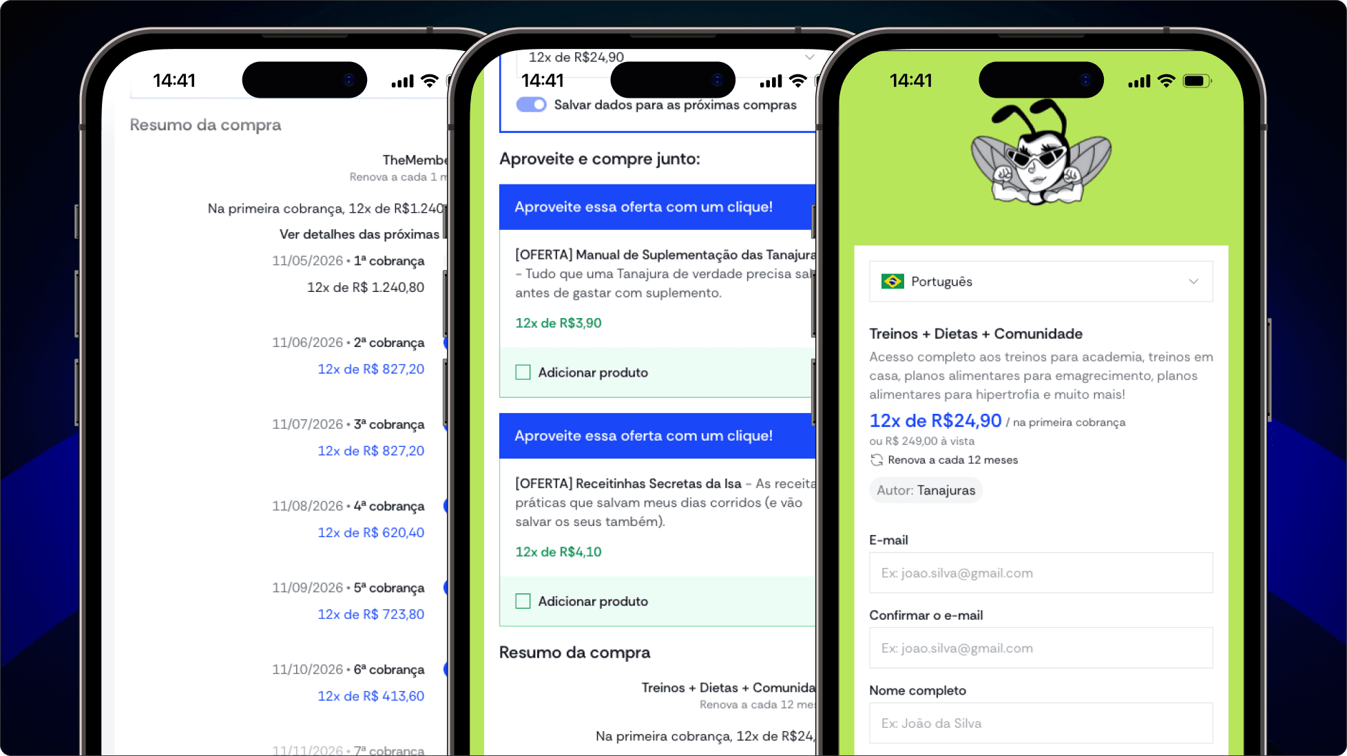 Checkout com upsell one click, order bump e downsell
